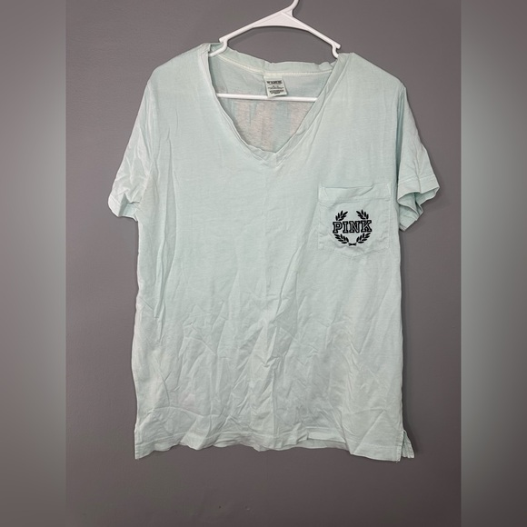 PINK Victoria's Secret Tops - PINK Victoria's Secret Mint V-Neck Tee